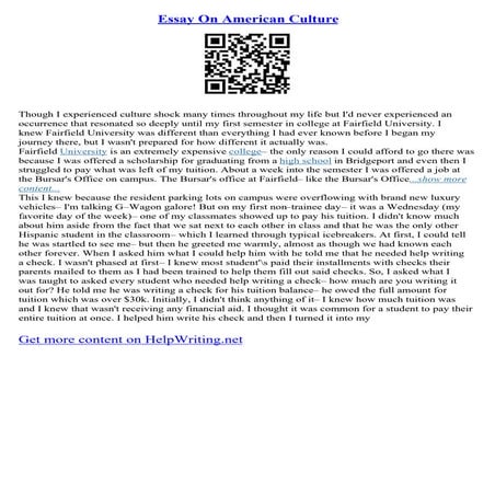 Essay On American Culture