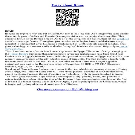 Essay On Ancient Rome