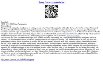 Essay On Art Appreciation