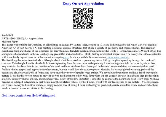 Essay On Art Appreciation