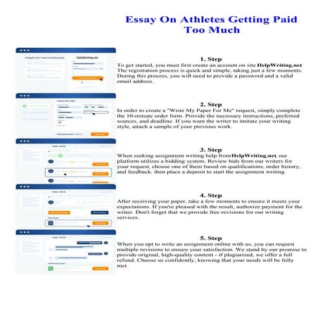 Essay On Athletes Getting Paid Too Much. Online assignment writing service.