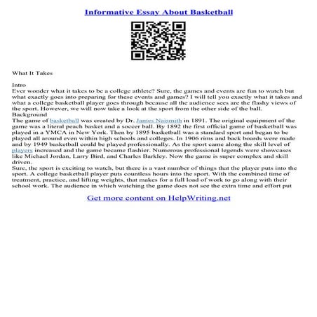 Essay On Basketball | PDF