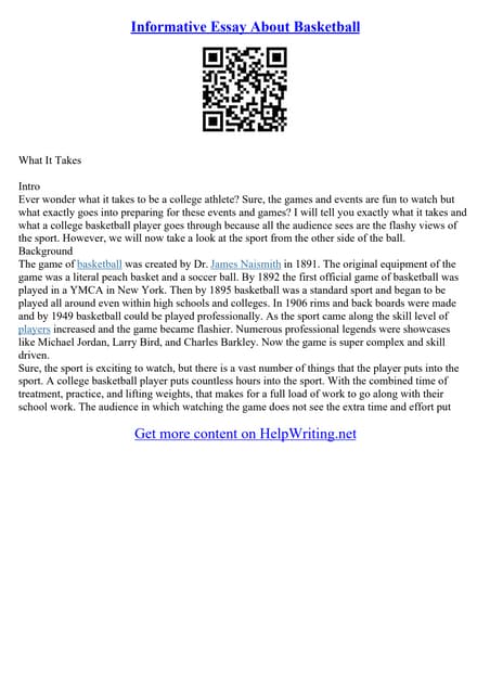 Essay On Basketball | PDF