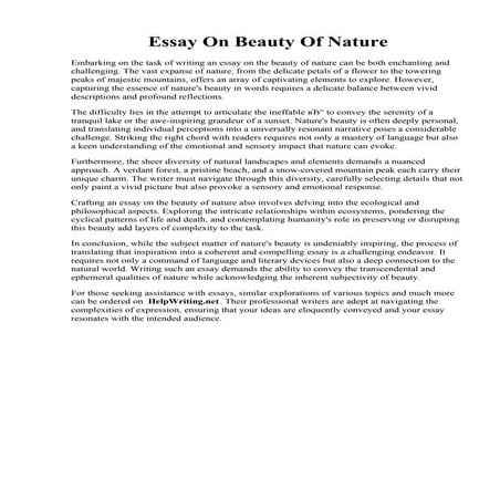 Essay On Beauty Of Nature