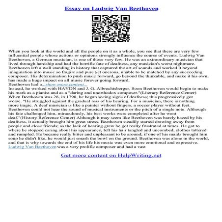 Essay On Beethoven