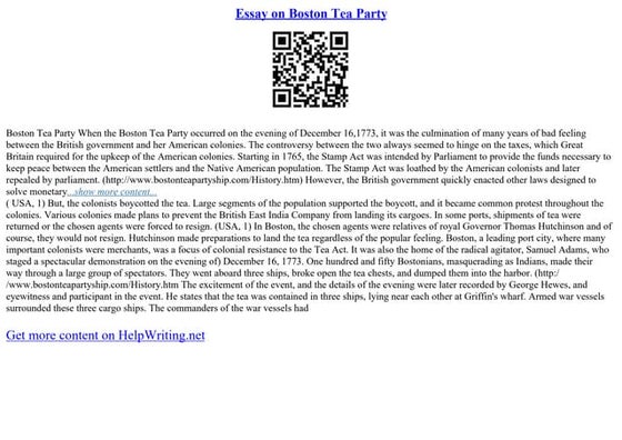 Boston Tea Party Essay | PDF