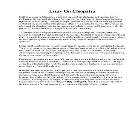 Essay On Cleopatra