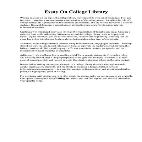 Essay On College Library | PDF