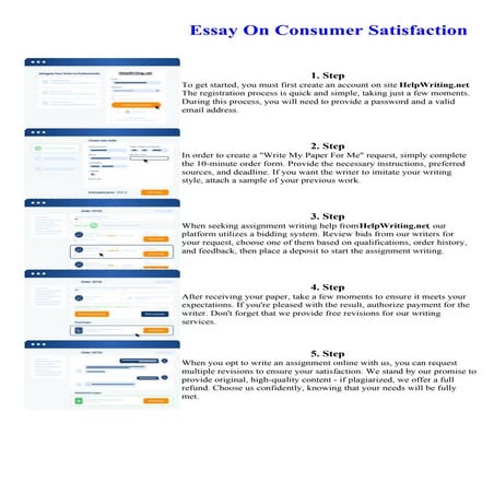 Essay On Consumer Satisfaction. Online assignment writing service.
