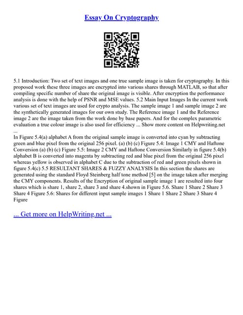 Essay On Cryptography
