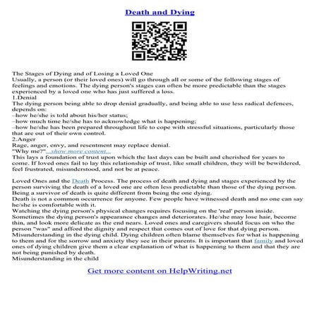 Essay On Death And Dying | PDF