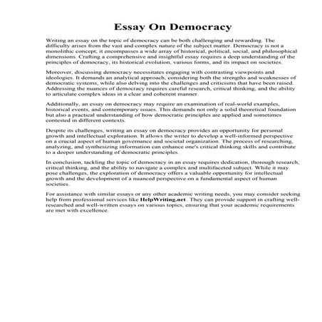 Essay On Democracy