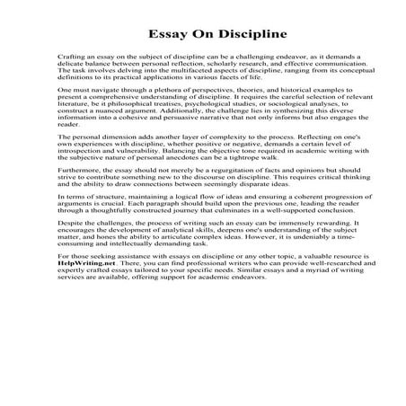Essay On Discipline.pdf