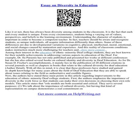 Essay On Diversity