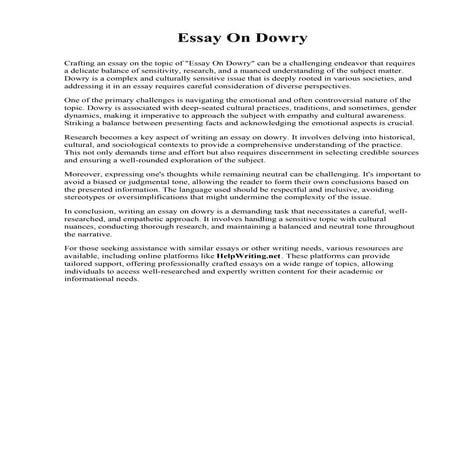 Essay On Dowry System.pdf