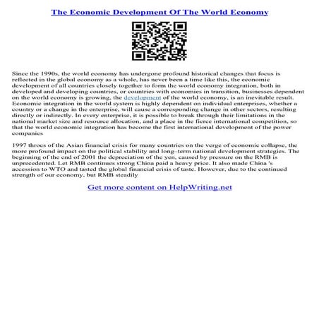 Essay On Economic Development | PDF
