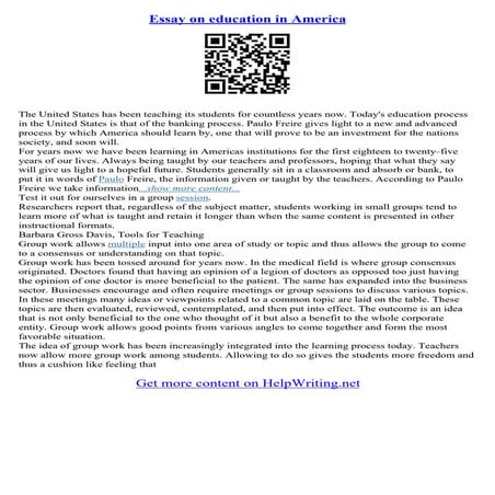 Essay On Education In America