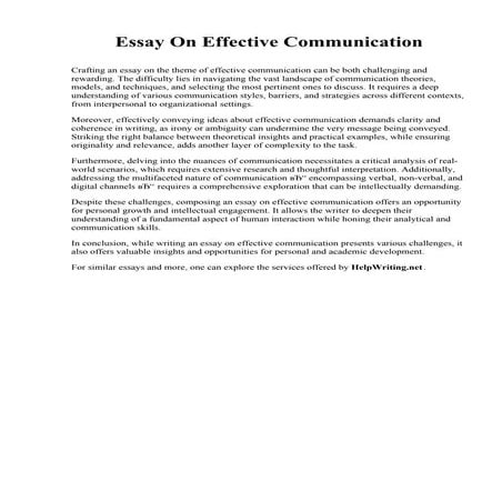 Essay On Effective Communication. University of California Los Angeles