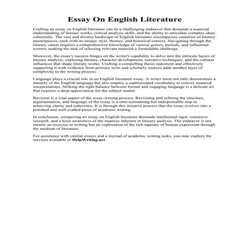 Essay On English Literature. School essay: Ap english literature essay questions