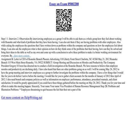 Essay On Exam 05002200