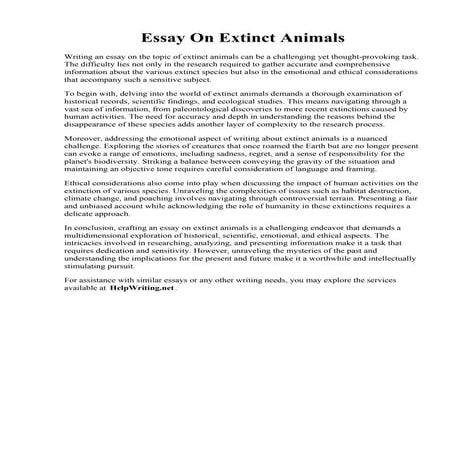 Essay On Extinct Animals.pdf