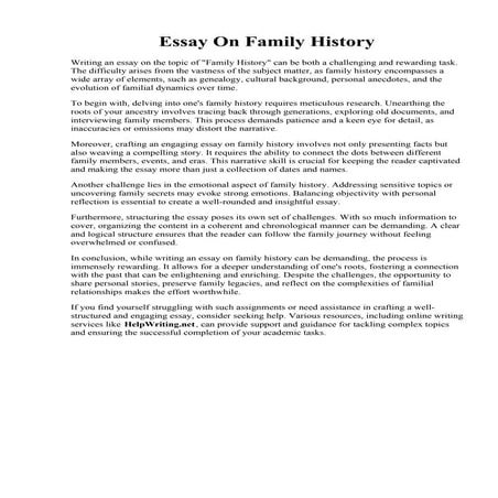 Essay On Family History