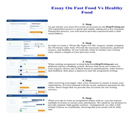 Essay On Fast Food Vs Healthy Food