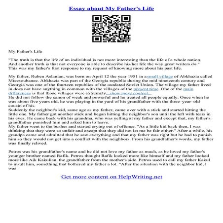Essay On Father | PDF