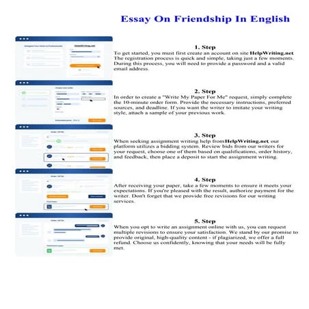 Essay On Friendship In English. Online assignment writing service.