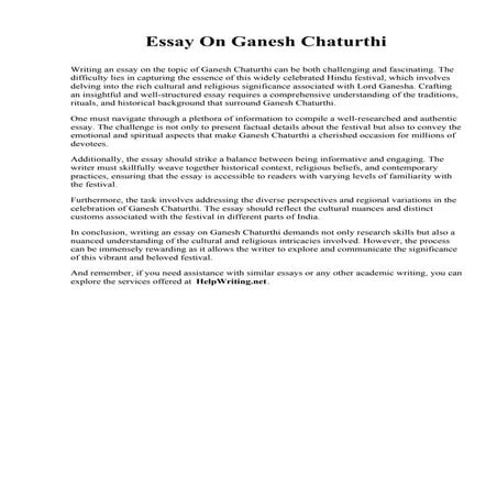 Essay On Ganesh Chaturthi. Roseman University of Health Sciences