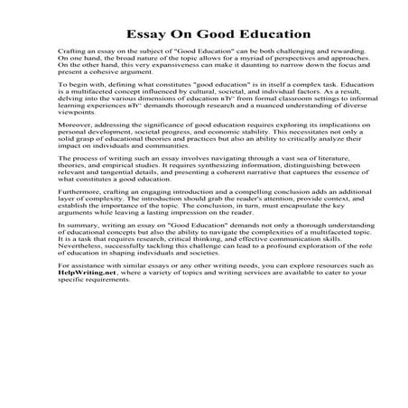 Essay On Good Education.pdf