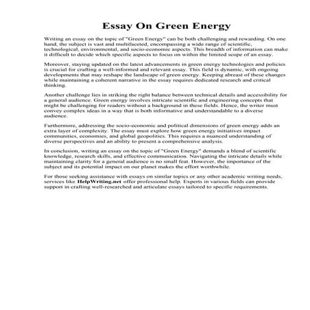 Essay On Green Energy.pdf