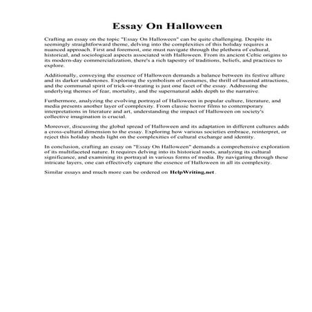Essay On Halloween