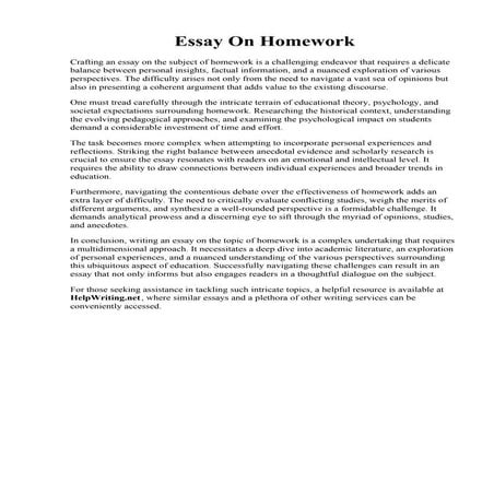Essay On Homework