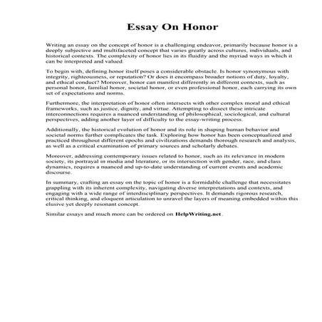 Essay On Honor.pdf