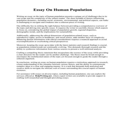 Essay On Human Population.pdf