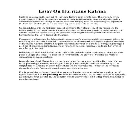 Essay On Hurricane Katrina Pdf