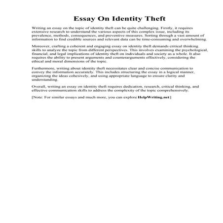 Essay On Identity Theft.pdfEssay On Identity Theft