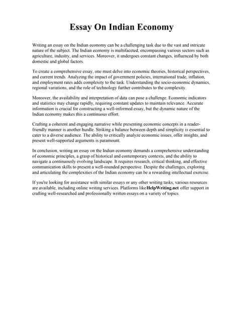 Essay About Economy | PDF