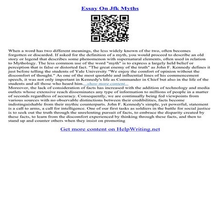 Essay On Jfk