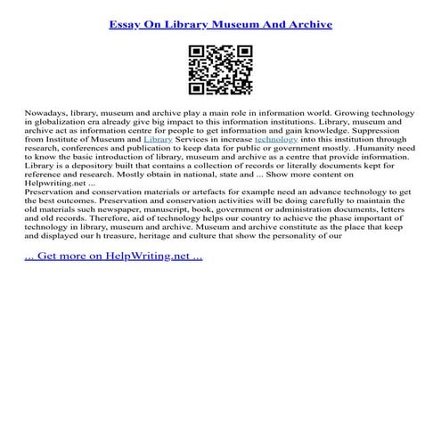 Essay Writing On Library | PDF