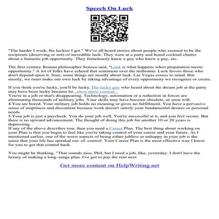 Essay On Luck | PDF