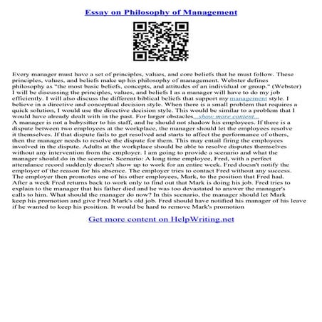 Essay On Management | PDF