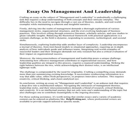 Essay On Management And Leadership.pdf
