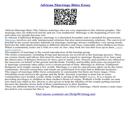 Essay On Marriage Ceremony