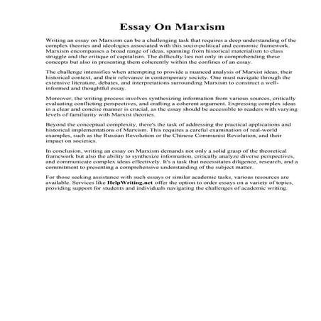 Essay On Marxism. Marxist theory essay - presentationbackgrounds.web.fc2.com