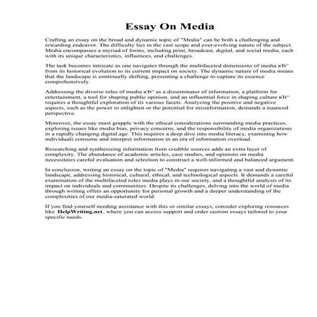 Essay On Media