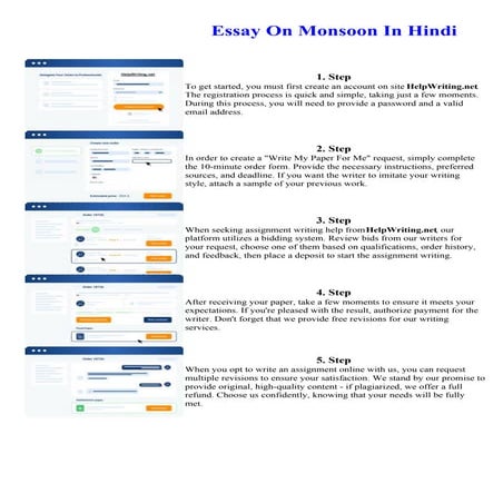 Essay On Monsoon In Hindi. Online assignment writing service.