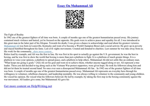 Essay On Muhammad Ali