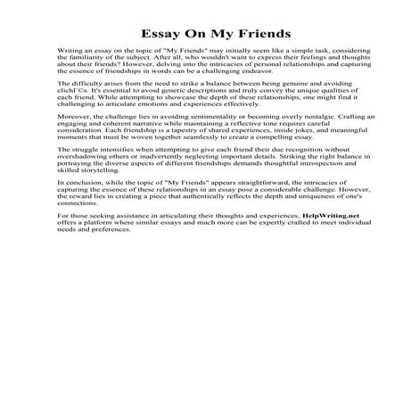Essay On My Friends